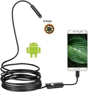 5.5mm 7mm Endoscope Camera 1M/1.5M/2M/3.5M/5M IP67 Waterproof Inspection Borescope Camera For Android 6 LEDs Adjustable
