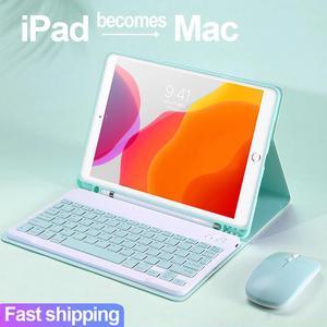 For iPad Pro 11 9.7 10.5 Air 1 2 3 5th 6th 7th Generation Bluetooth Mouse Keyboard Case for iPad 9.7 2017 2018 2019 10.2 Cover