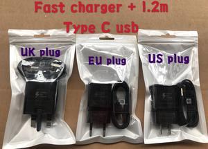 10sets/lot 5V 2A US/EU/UK Plug Fast Charging Travel adapter Wall Fast Charger + 1.2M Type C Usb Data Cable with opp bag