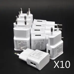 10PCS/lot 5V 2A EU Plug Wall Travel USB Charger Adapter For Samsung galaxy S5 S4 S6 note 3 2 For iphone 7 6 5 HTC Huawei Xiaomi