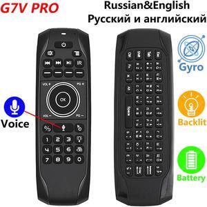 PRO Backlit Wireless Air Mouse Gyroscope Voice Remote Control  English Keyboard 2.4G Smart Built-in Battery Remote