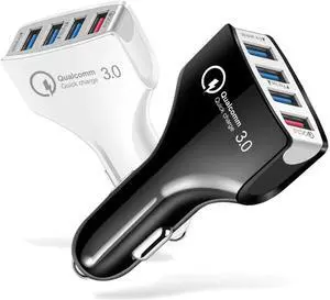 200PCS USB Car Charger Quick Charge 3.0 Rapid 4 Port Fast Car Charger Compatible with All Devices Phones Tablets