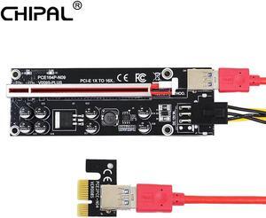 VER009S Plus PCI-E Riser Card 6Pin Power PCI Express 1X to 16X Reinforce Card 60cm USB 3.0 Cable for BTC LTC Mining