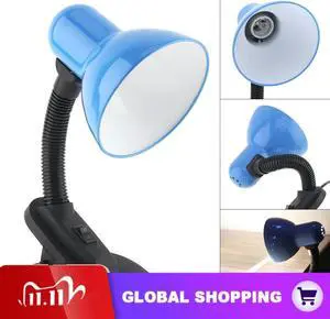 Flexible Clip LED Desk Lamp Table Light with Wide Voltage Support E27 Bulb for Bedside Children Kids Book Reading Study