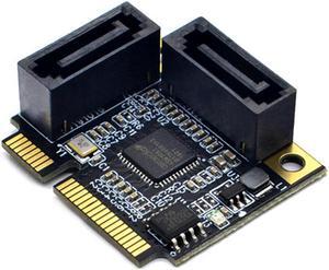 2 Ports Mini PCI-E PCI Express to SATA 3.0 adapter Converter Hard Drive Extension Card Add On Cards  for Windows Mac Linux OS