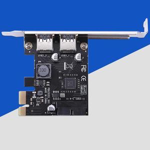 2 Port USB 3.0 PCI-e x1 Expansion Card PCI Express Adapter for Desktop