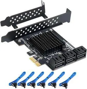6/4 Port SATA III PCIe Card, PCIe SATA III Controller Card To 6GB/s Internal Adapter Converter PCI SATA 3.0 Expansion Card