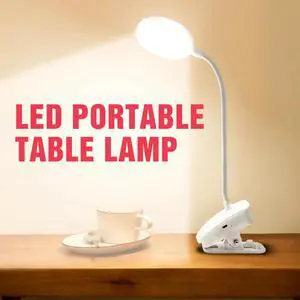 Desktop Lamp LED Table Light 5V LED Reading Light Clip Dimmable 3 Colors Battery Portable LED Lamp Study Decoration Lighting