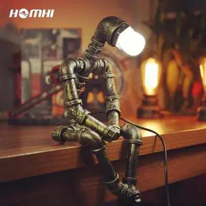 Iron Pipe Bedside lamp Table lamps luces Led decoracion Lampe de chevet de chambre deco Home Living room decoration desk