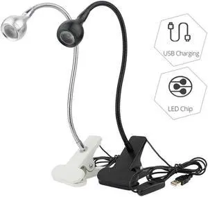 Table Lamp Black/Silver Led Desk Lamp USB Charging For Living Room Bedroom Study Light With Clip Warm White