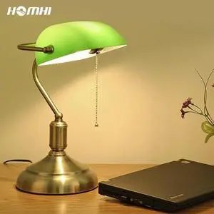 table lamp vintage lampara led escritorio industrial study art deco gold glass stained green european classic lampshades