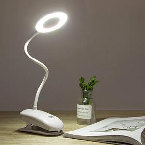 LED Desk Lamp Touch Clip Study 3Modes Clip Lamp 7000K Eye Protection USB  Light Dimmer Rechargeable Stepless Dimmable