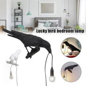 Table Lamps Bedroom Resin Crow Desk Lamp Bedside Light Wall Sconce QP2