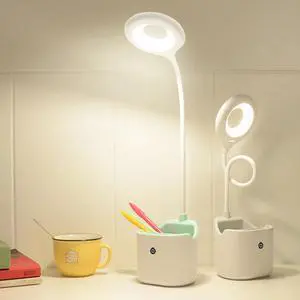 1500mah Rechargeable Led table Touch Lamp Desk lamps USB Flexible Children Reading light With phone hoder pen holder