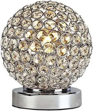 1pcs Luxury Crystal Table Lamp Home Bedroom Living Room Crystal Table Lamp Hardware Plating Spherical Crystal Table Lamp