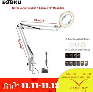 Table Clamp Lamp 10.5cm/4.13" Large Magnifier  Table Lamps for Live Show Video Fill Lights Reading Lamp Welding Tool