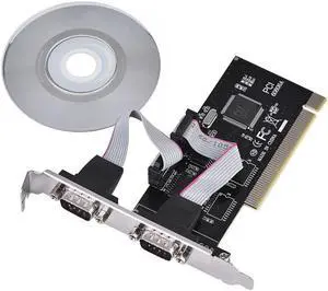 to Dual Serial DB9 RS232 RS-232 2 Port Extension Adapter Card for Desktops for Windows 2000/2003/XP