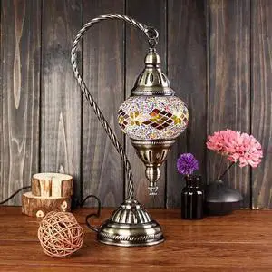 Mosaic Table Lamp Vintage Art Deco Handcrafted Glass Romantic Bed Light Night Light Lamparas Home Supplies Decoration