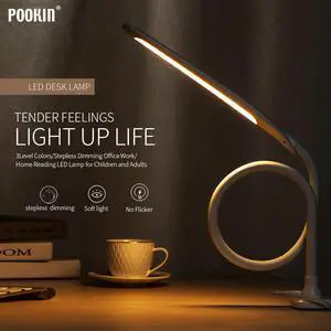 Arm Table Lamp Led Flexible Gooseneck Touch Dimming Desk Lamp Clip On Lamp For Reading Bedroom Led Light 3 Color Modes