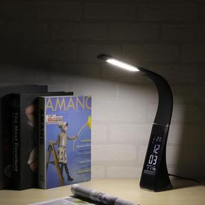 Desk Lamp Dimable Level Touch Reading Eye-Protect Alarm Clock Calendar With Timer Table Lamp 3 Levels Brightness Night Light