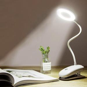 Portable LED Desk Lamp Touch On/Off Switch Eye Protection Clip Table Light 3Modes Dimmable USB Rechargeable Desk Lights