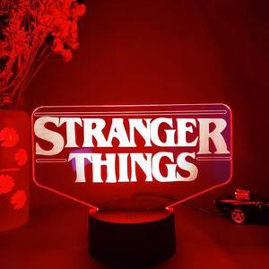 TV Series Show Stranger Things 3D Letter Upward Lighting Night Light Cool Gift Bedroom Bedside Table Lamp LED Sensor Lights