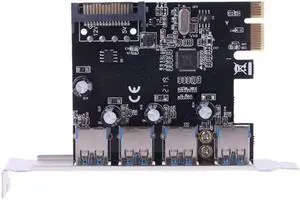 PCI Express To USB 3.0 VIA Chip SATA Interface 4 Port Adapter Converter Card for Desktop Windows
