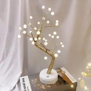 36/108 LEDS Night Lamp Mini Christmas Tree Bonsai Tree Light Gypsophila Lights Home Party Wedding Indoor Decoration Night Light