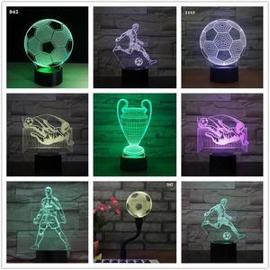 3D Lamp Football LED Night Light Home Decoration Luminaries Child Boy Birthday Gift Table Nightlight All Soccer Club Logo