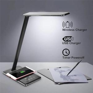 Smart LED Table Lamp QI Wireless Charging Desk Lamp Touch Dimmable Reading Light Eye Protect Light USB Night Light