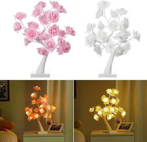 LED Rose Lamp Bottle Desk Light Flower Night Lamp Romantic Valentine's Day Birthday Gift Decoration Beast Battery Powered