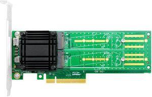 Dual PCIe x8 M.2 NVMe SSD Adapter Card