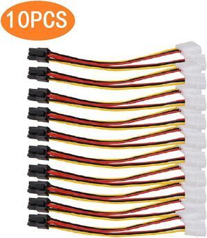10PCS 2 IDE Dual 4pin Molex IDE Male to 6 Pin Female PCI-E Y Molex IDE Power Cable Adapter Connector for video cards Dropship