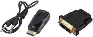 Dual Link 24+1 Male to HDMI with Adapter Connector 1080P HDMI Male to VGA Female Adapter Video Converter 3.5mm
