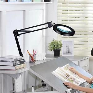 Magnifying Lamp with Clamp,Dimmable Daylight Bright Magnifying Glass with Light, 3 Color Modes, Swivel Arm Magnifier Lighted