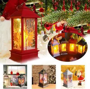 Style Lantern Christmas Snowman Elk Glitter Snow Lantern Christmas New Christmas decorations Supplies Table Lamps #25