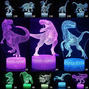 7/16 Color Change Night Light Remote & Touch Control 3D LED Night Light Dinosaur Lamp 3D Christmas Kids Gift LED Table Lamp D30