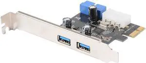 For PCI-E Durable 2 Port Components USB 3.0 Expansion Card Power Connector Converter External Network Adapter 4Pin