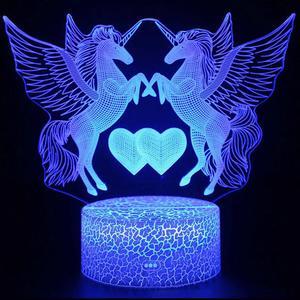 3D Night Light Remote Or Touch Control 3D LED  Unicorn Shaped Table Desk Lamp Xmas Home Decoration Lovely Gifts For Kids D30