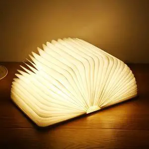 USB Lamp Book  Night Light Wooden 5V USB Rechargeable Magnetic Foldable Desk Table Lamp 3color Home Decoration
