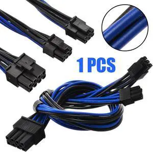 18AWG Power Supply Adapter Cord Splitter Cable Dual Mini 6 Pin Male To 8 Pin PCI-e Y  For Mac Pro Graphics Video Card 30CM