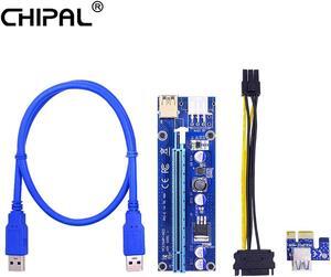 Golden VER009S PCI-E Riser Card 009S PCIE PCI Express 1X to 16X Adapter 100CM 60CM USB Cable 6Pin Power for Miner Mining