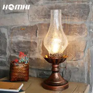 Lamp Art deco Bedside glass Lampara led escritorio for Living room table top Dining study rustic farmhous metal light
