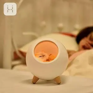 Cat Shape Bedside Lamp USB Rechargeable Night Atmosphere Lamps Lithium Battery Bedroom Desk Decoration Light For Pets