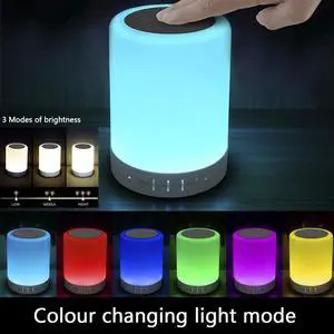 Lamp Por Bluetooth Speaker,Rechargeable Night Light,Touch  Lamps + Dimmable Warm White Light & Color Changing RGB