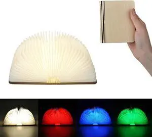 LED Folding Book Light bedroom decor Night lights USB Rechargeable Creative Wireless reading table Lamp Desk Decoration
