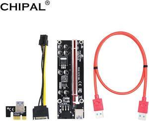 VER009S Plus PCI-E Riser Card PCI Express SATA 1X to 16X 6Pin Connector 0.6M USB 3.0 Cable for Graphics Video Card GP