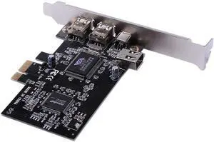 3 Ports 1394A Expansion Card PCI-E 1X to IEEE 1394 DV Video Adapter 1x 4Pin 2x 6Pin Controller for Desktop PC for Window 7 8 10