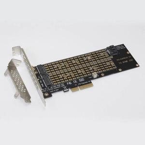 M.2 NVMe Adapter SSD to PCIe Card Key M + Key B with Fan SATA Cable PCIE to M2 Adapter Supports 2230 2242 2260 2280 22110