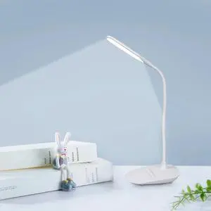 Desk Lamp Touch Control 3 Modes Brightness Eye-Caring  Table Lamp With USB Charging Port Phone Holder For Living Room